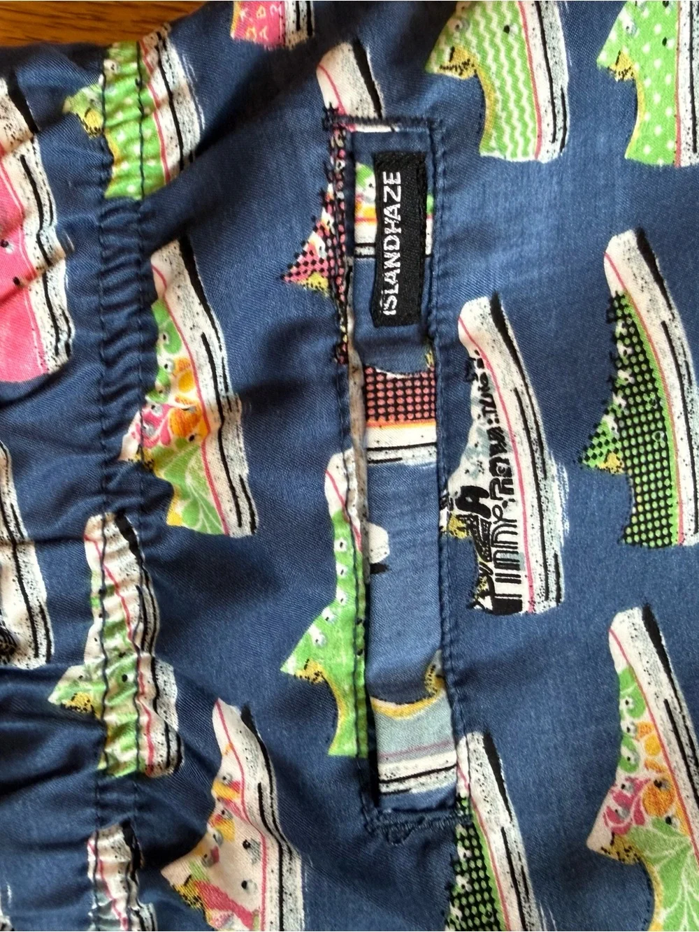 Islandhaze Navy Shorts with Multicolor Sneaker Print